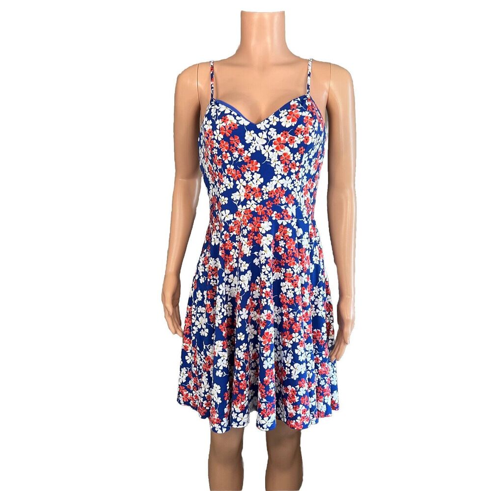 The General Good Dress Womens Large Stitch Fix Blue Floral Spaghetti Strap New
